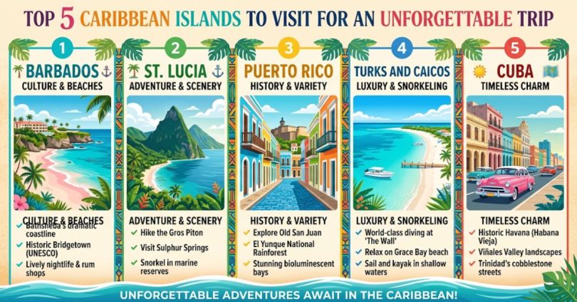 top 5 caribbean islands to visit for an unforgettable trip