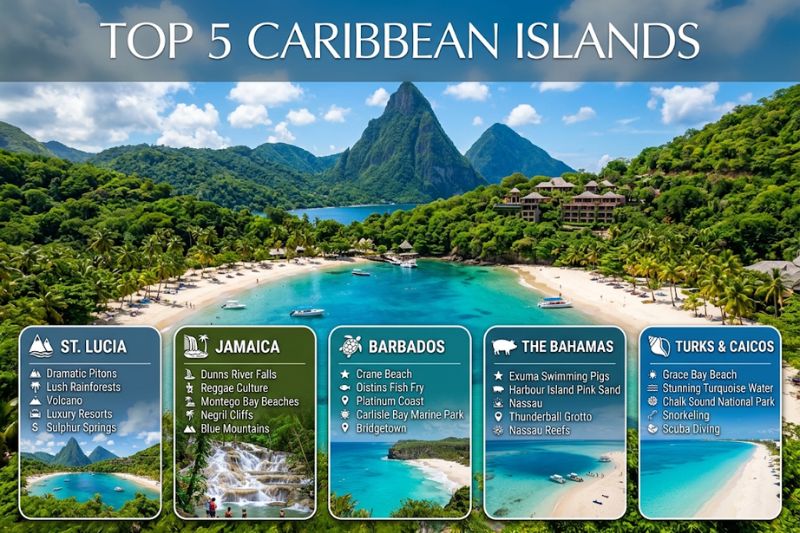what are the top 5 caribbean islands